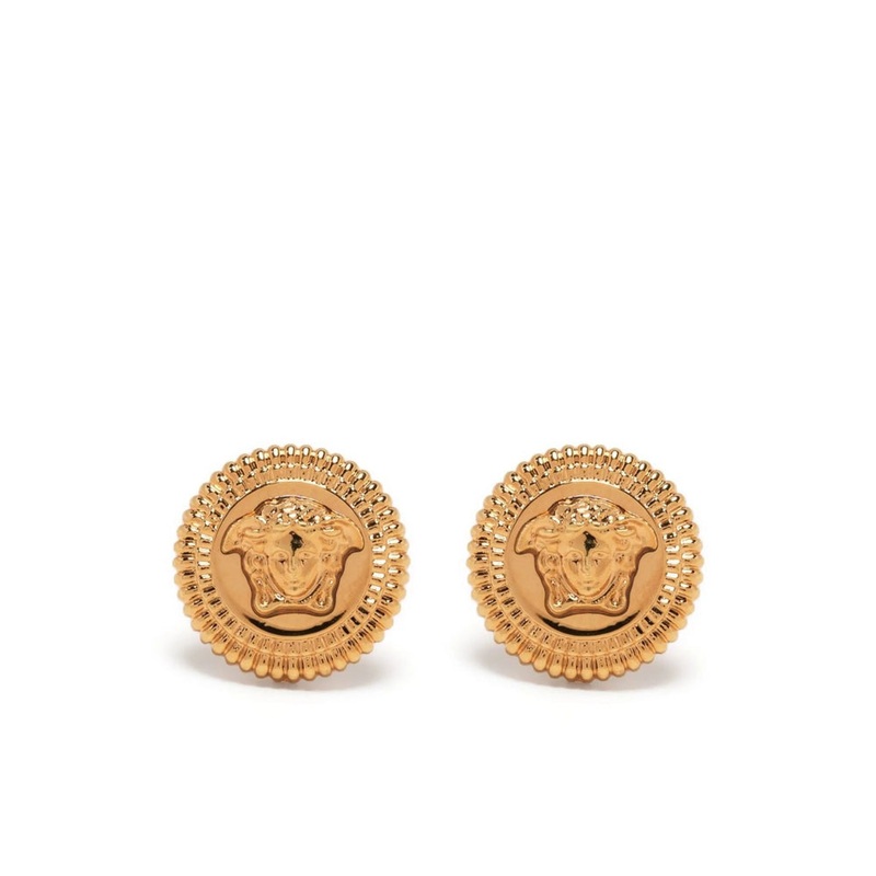 Versace Gold Medusa Earrings|Gold|One Size