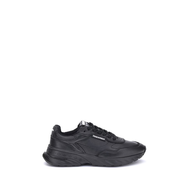 Black Calf Leather Bos Taurus Athletic Sneakers