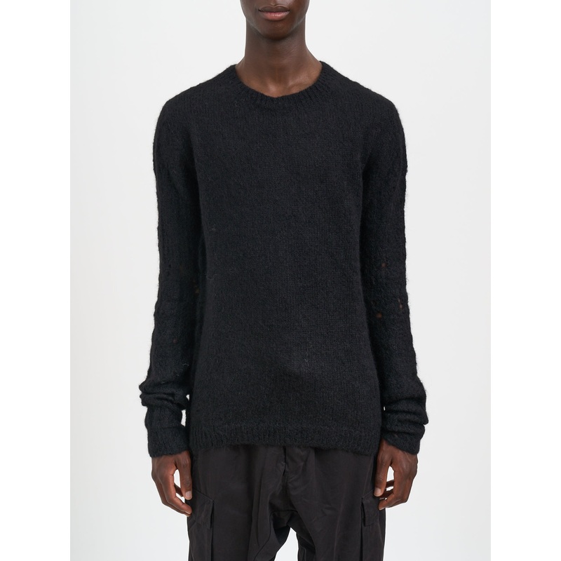 CREW NECK ALPACA SWEATER|BLACK|S|M|L|XL