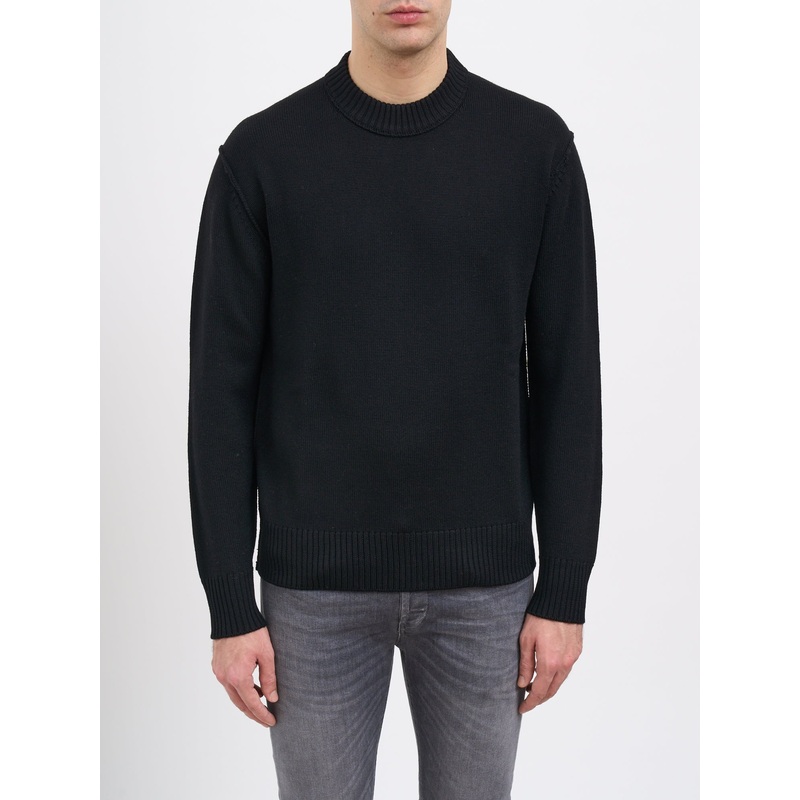 CREW NECK WOOL SWEATER|BLACK|S|M|L|XL|XXL