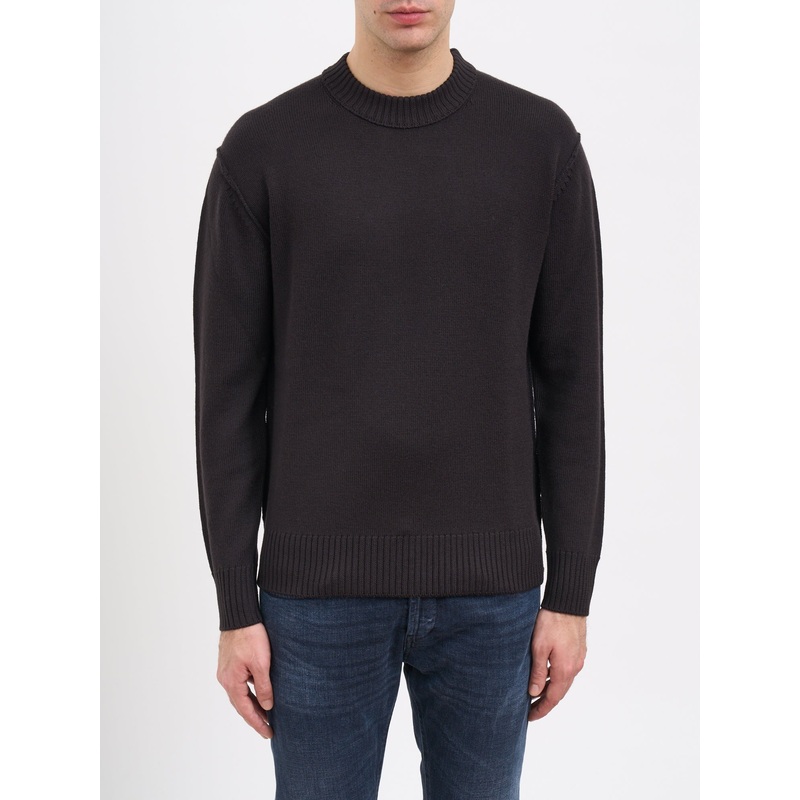 CREW NECK WOOL SWEATER|BROWN|S|M|L|XL|XXL