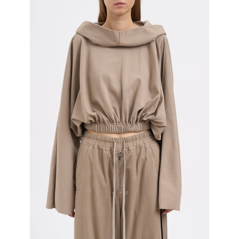 CROPPED HOODED DIRTY PEARL SWEATSHIRT