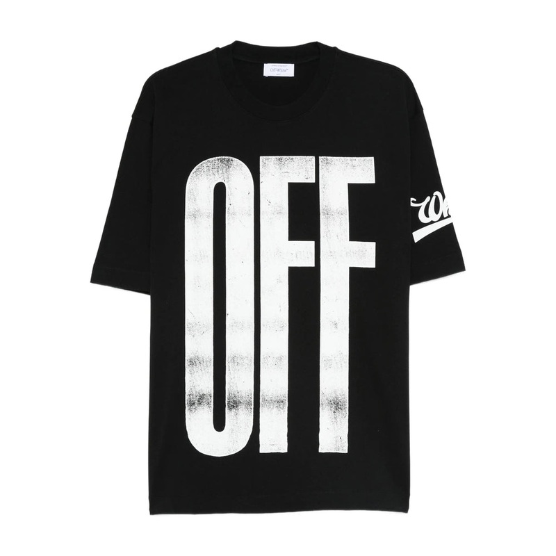 Off-White Logo Print T-Shirt|Black/White|S