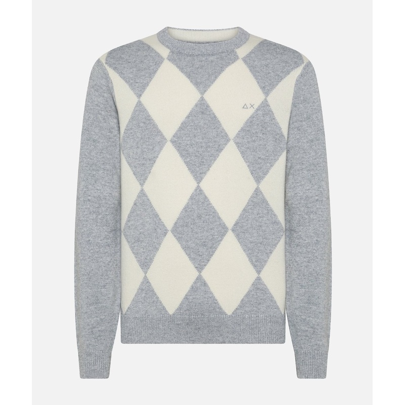 SUN68 Round Argyle Warm sweater