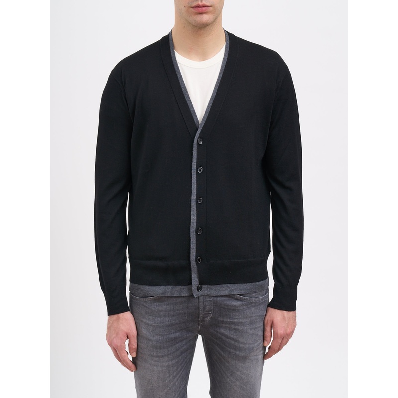 VIRGIN WOOL CARDIGAN|BLACK|S|M|L|XL