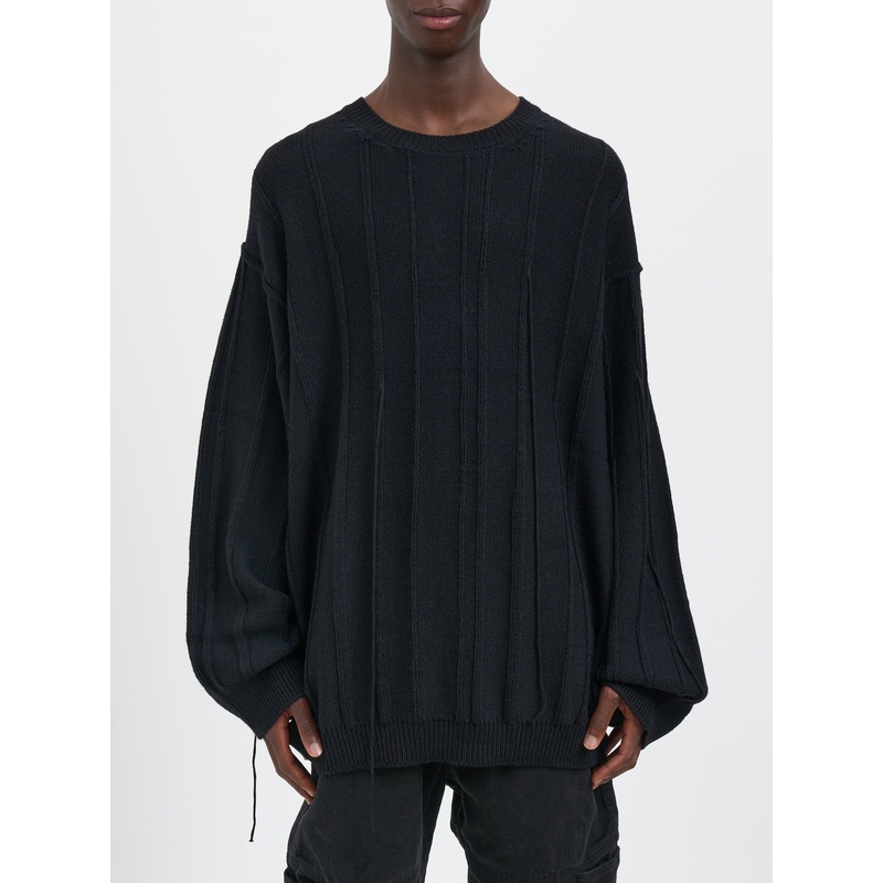 WOOL CREW NECK SWEATER|BLACK|S|M|L
