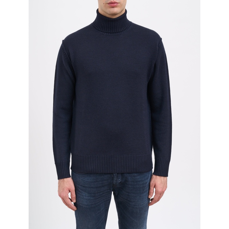 WOOL HIGH NECK SWEATER|BLUE|S|M|L|XL
