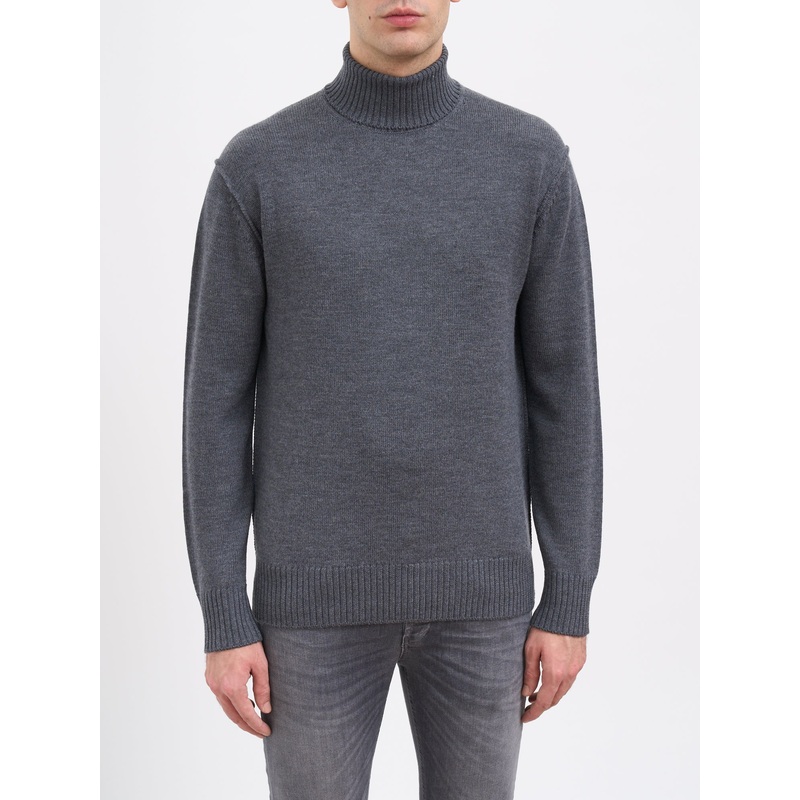 WOOL HIGH NECK SWEATER|GREY|S|M|L|XL