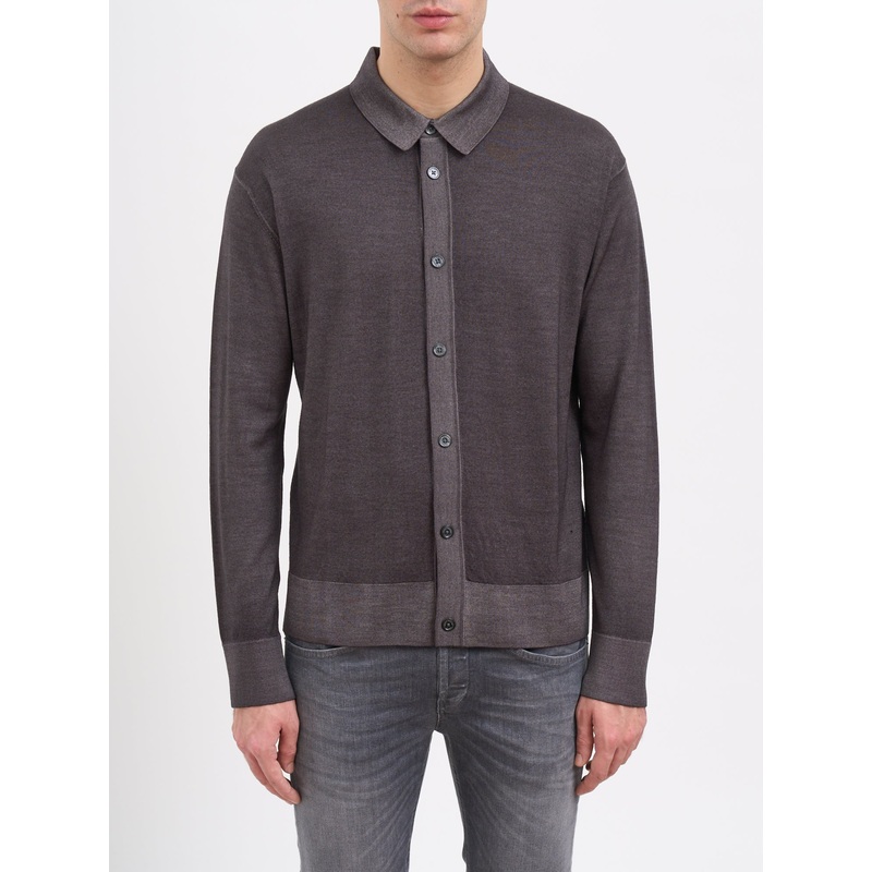WOOL KNITTED SHIRT|GREY|S|M|L|XL|XXL