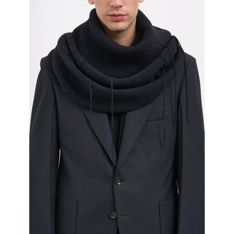 WOOL NECK SCARF|BLACK|UNICA