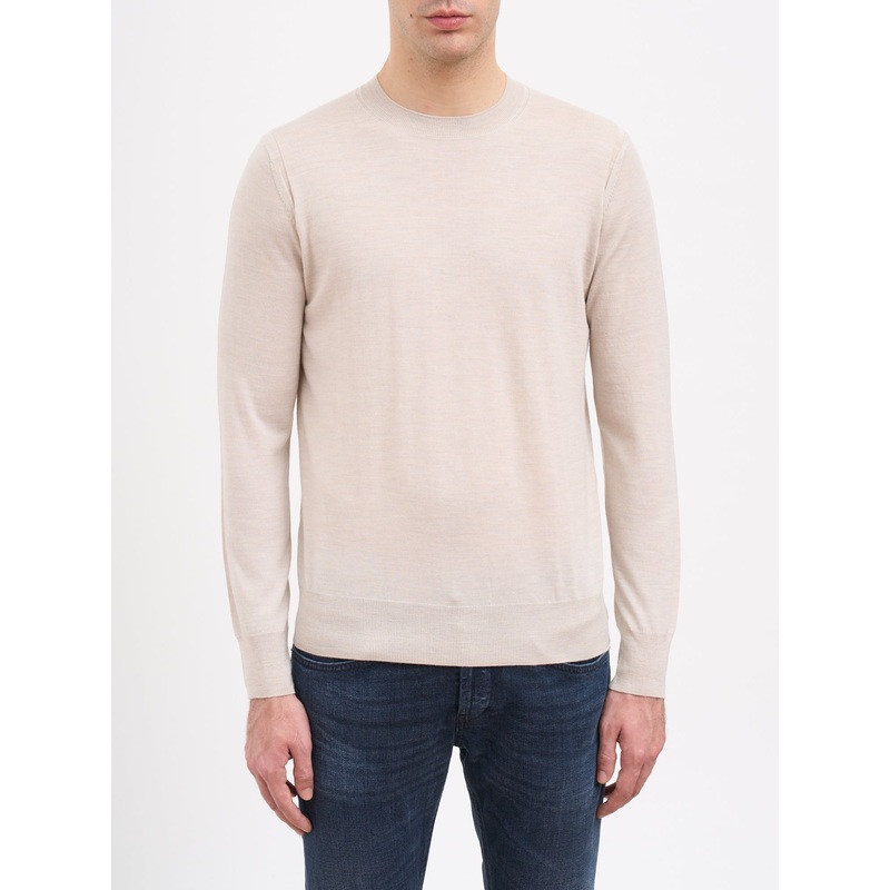 CREW NECK WOOL SWEATER|BEIGE|S|M|L|XL