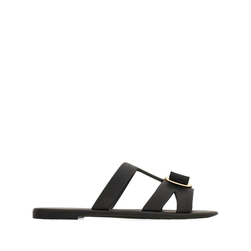 Ferragamo Black Vara Bow Sandals