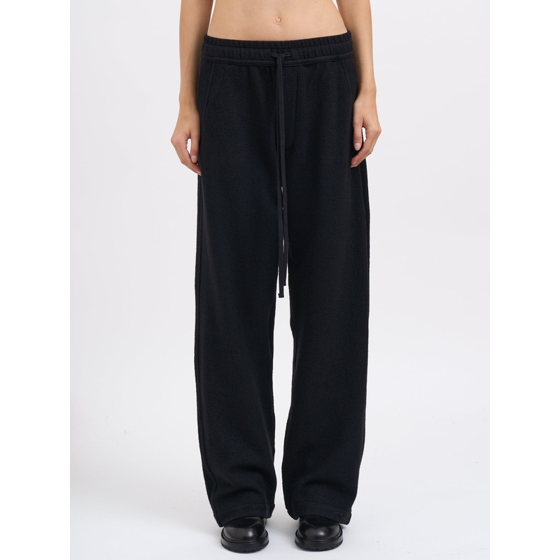WIDE-LEG WOOL TROUSERS|BLACK|XS|S|M