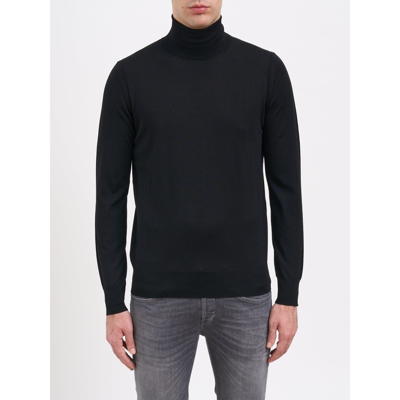 WOOL HIGH NECK SWEATER|BLACK|S|M|L|XL|XXL