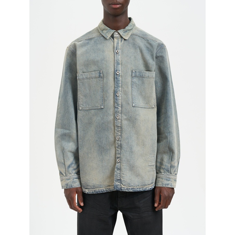 DENIM JUMBO OUTERSHIRT MINERAL PEARL JACKET