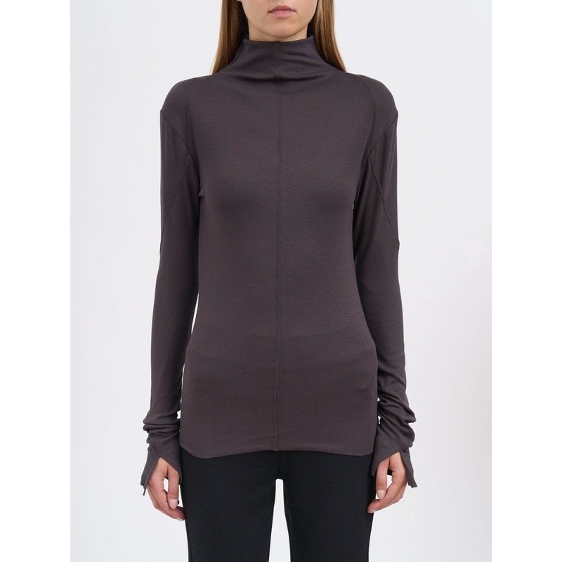 HIGH NECK VISCOSE SWEATER|BROWN|XS|S|M