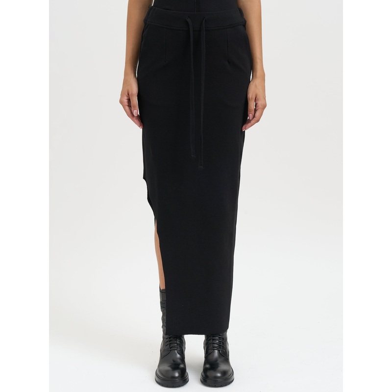 LONG COTTON SKIRT|BLACK|XS|S|M