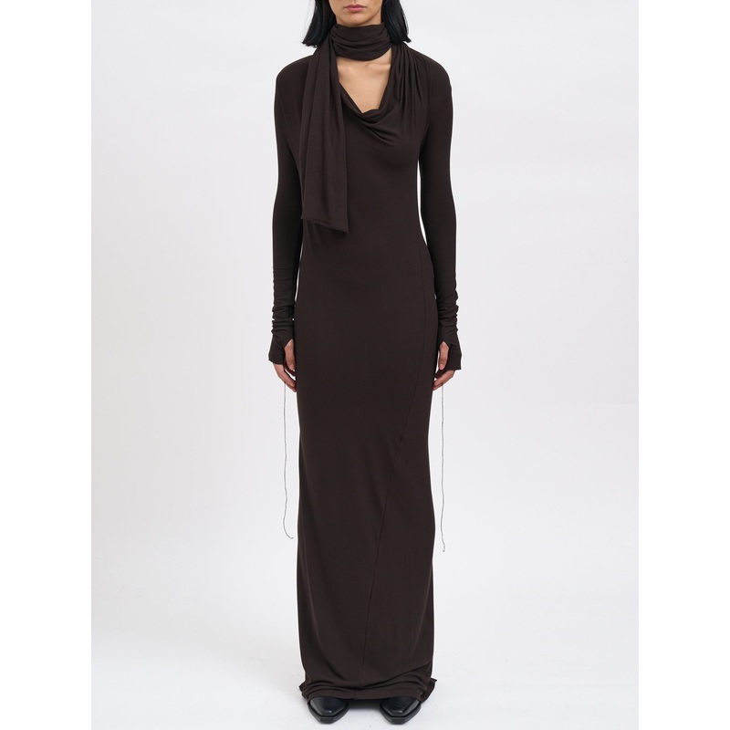 LONG MODAL DRESS|BROWN|S|M