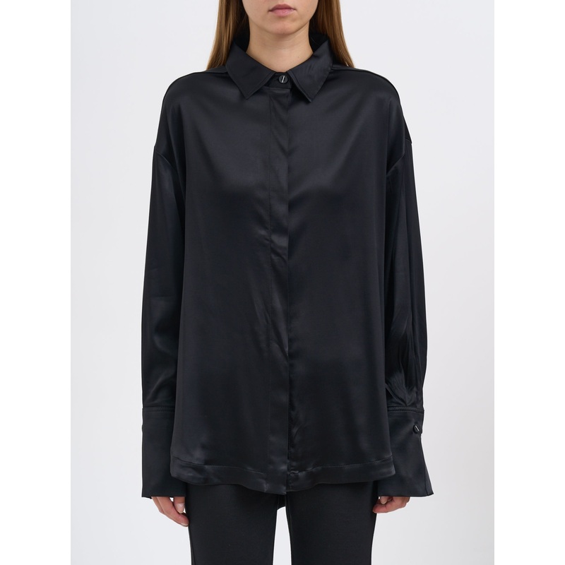 LONG VISCOSE SHIRT|BLACK|XS|S