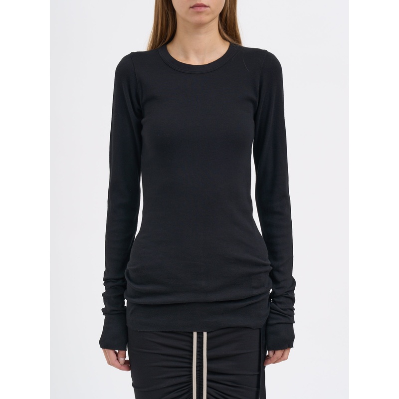 T-SHIRT RIB LS T BLACK|BLACK|XS|S|M