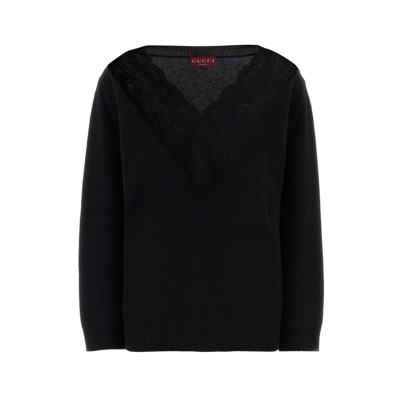 BLACK WOOL BLEND OVERSIZE SWEATER