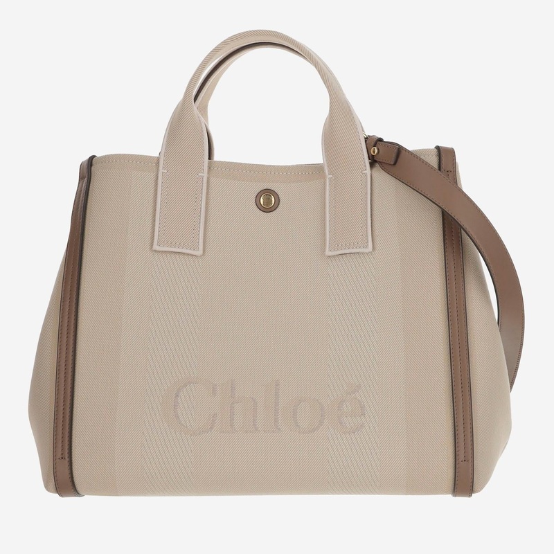 Chlo Carry Canvas Tote Bag|Beige|One Size
