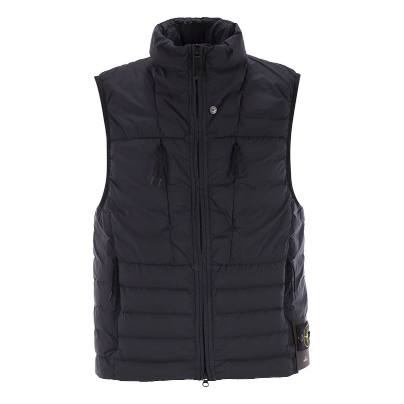 DOWN VEST WITH SEAMLESS CHANNELS AND DRIP PROTECTION