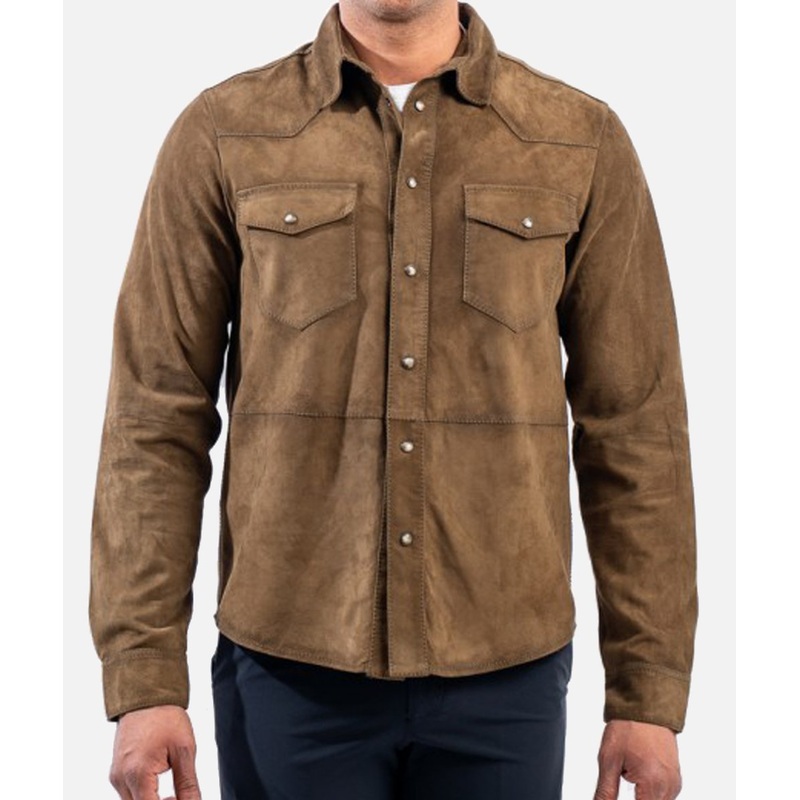 THE JACK LEATHER Newman Spring Suede Overshirt