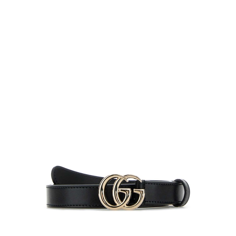 BLACK LEATHER GG BELT|BLACK|65|85|90|60|70|75|80|95|100|105|110
