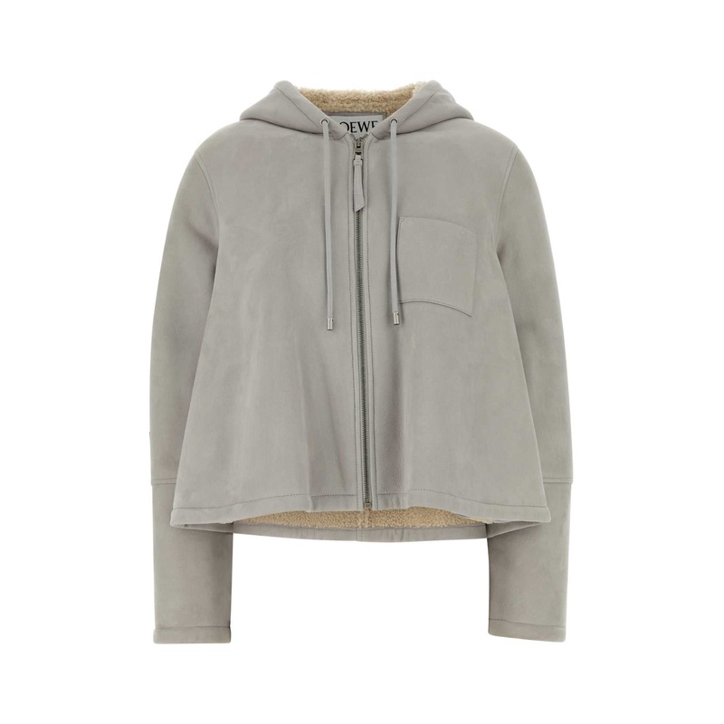 LIGHT GREY SUEDE JACKET|GREY|38F