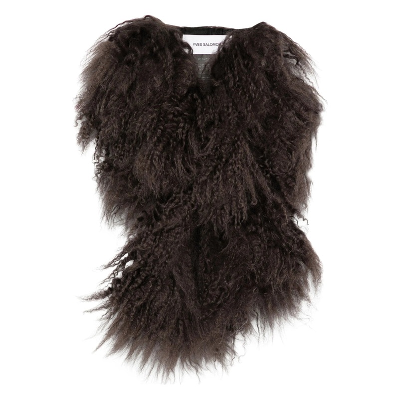 Yves Salomon Shearling Scarf|Brown|One Size