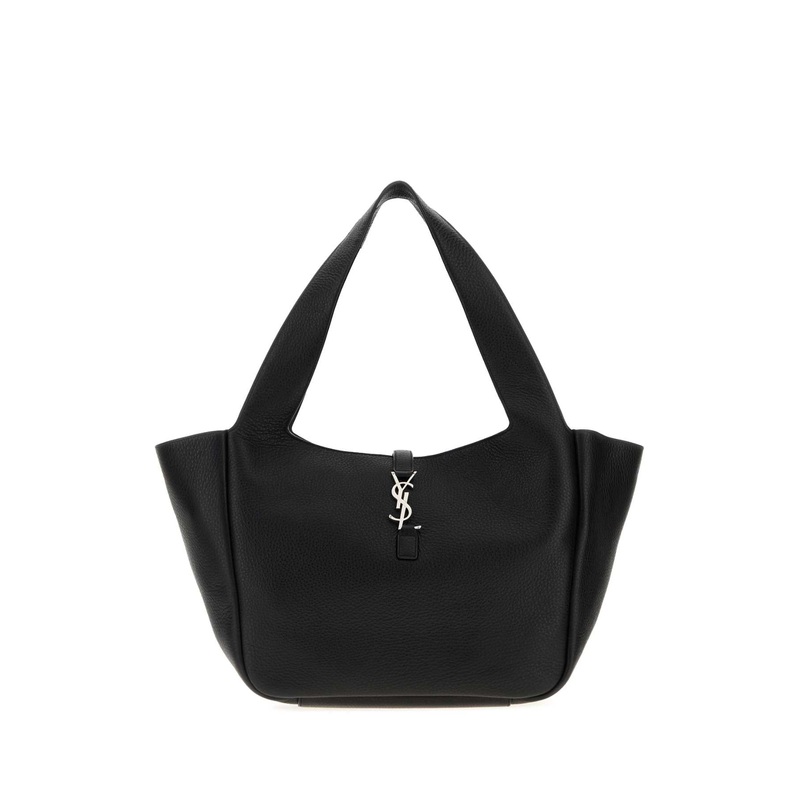 BLACK LEATHER BEA SHOPPING BAG