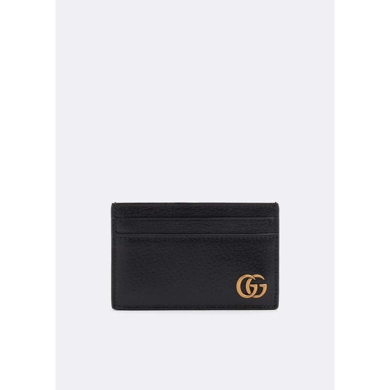 BLACK LEATHER GG MARMONT CARD HOLDER