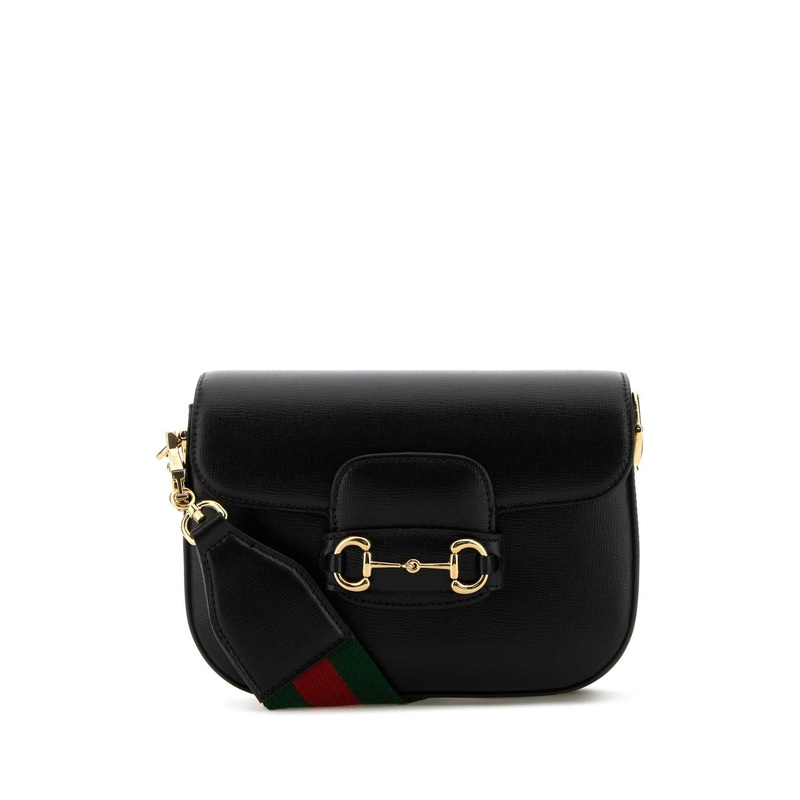 BLACK LEATHER MINI HORSEBIT 1955 CROSSBODY BAG
