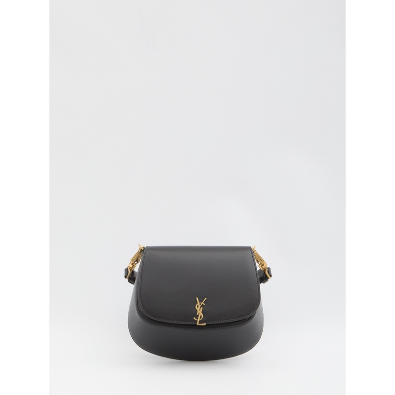 BLACK LEATHER VOLTAIRE HANDBAG