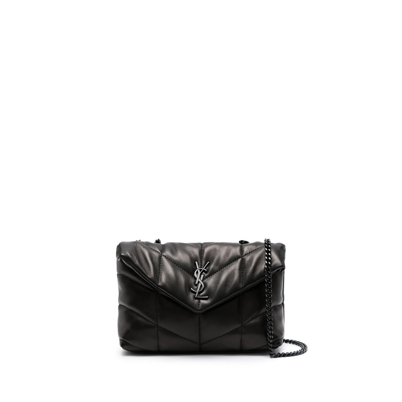 BLACK NAPPA LEATHER PUFFER TOY CROSSBODY BAG