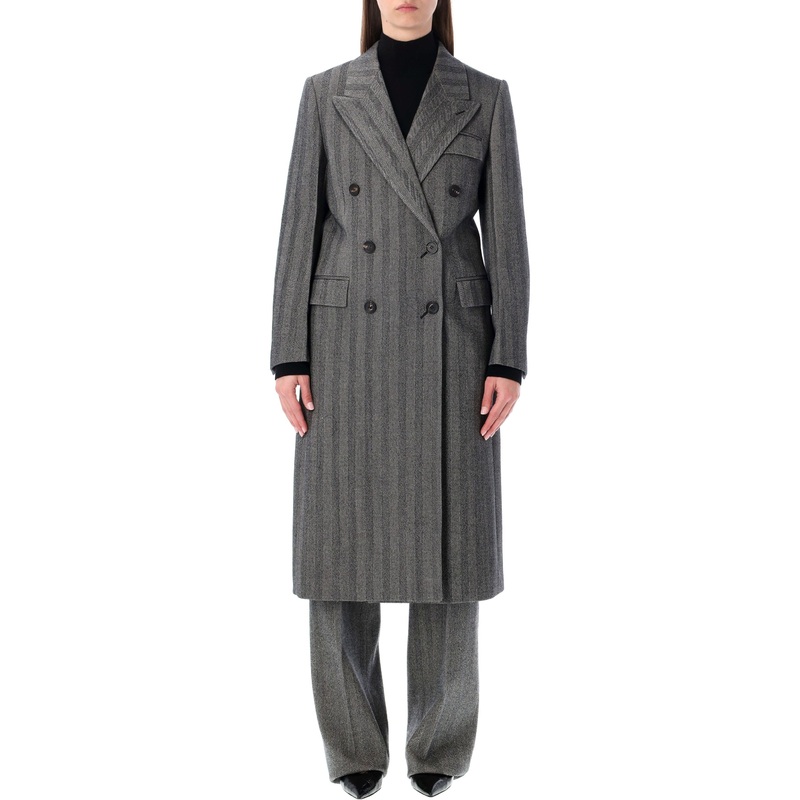 FERRAGAMO OVERSIZED DOUBLE-BREASTED CHEVRON WOOL COAT