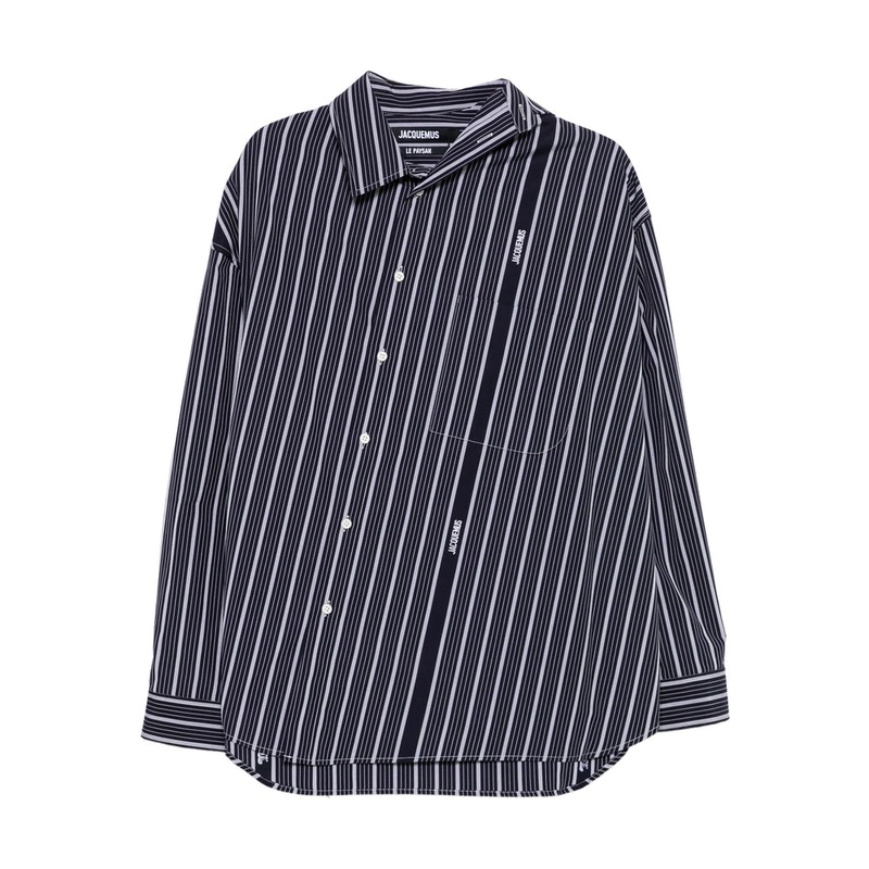 Jacquemus Navy Blue Striped Shirt