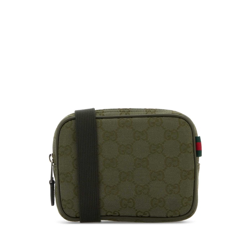 OLIVE GREEN GG FABRIC CROSSBODY BAG
