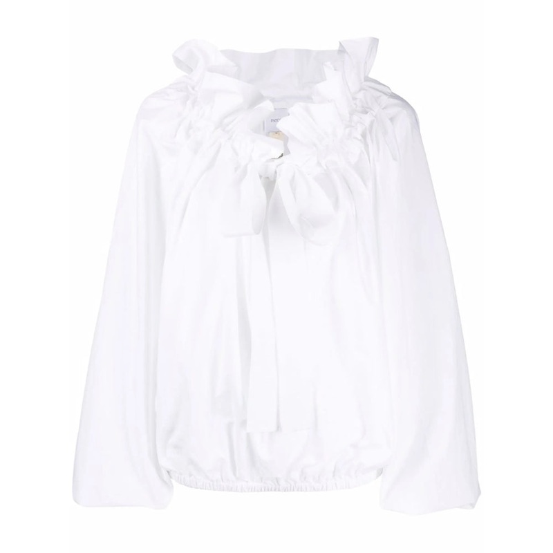 Patou White Ruffled Shirt|White|36|38|34