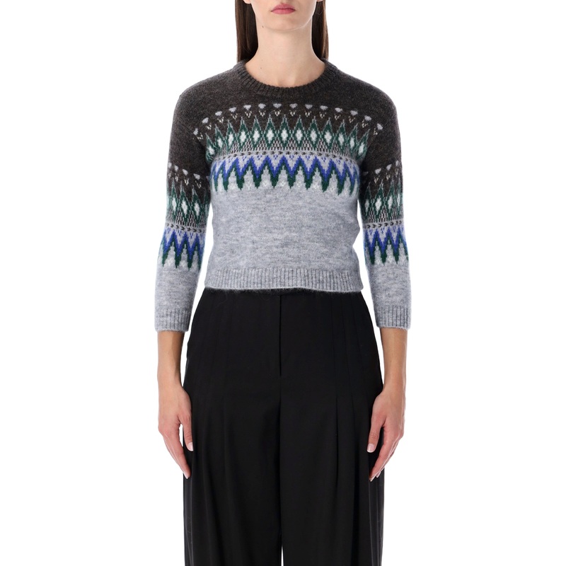 ACNE STUDIOS NORDIC MOHAIR CREWNECK SWEATER IN GREY