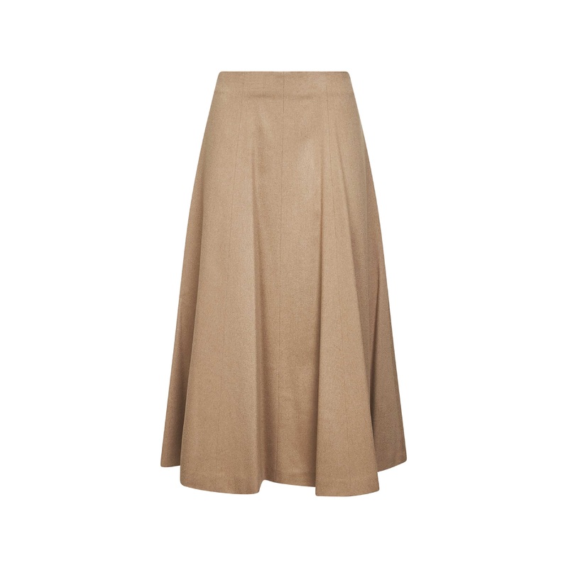 Camel Zibeline Midi Skirt|Camel|40|42