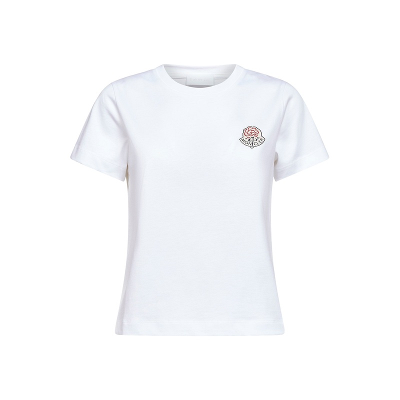 White Cotton Logo T-Shirt|White|M