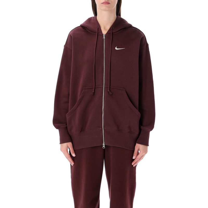 ZIPPED HOODIE OS|BURGUNDY|XS|S|M