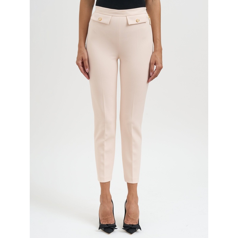 DOUBLE CREPE TROUSERS|WHITE|38|40|42
