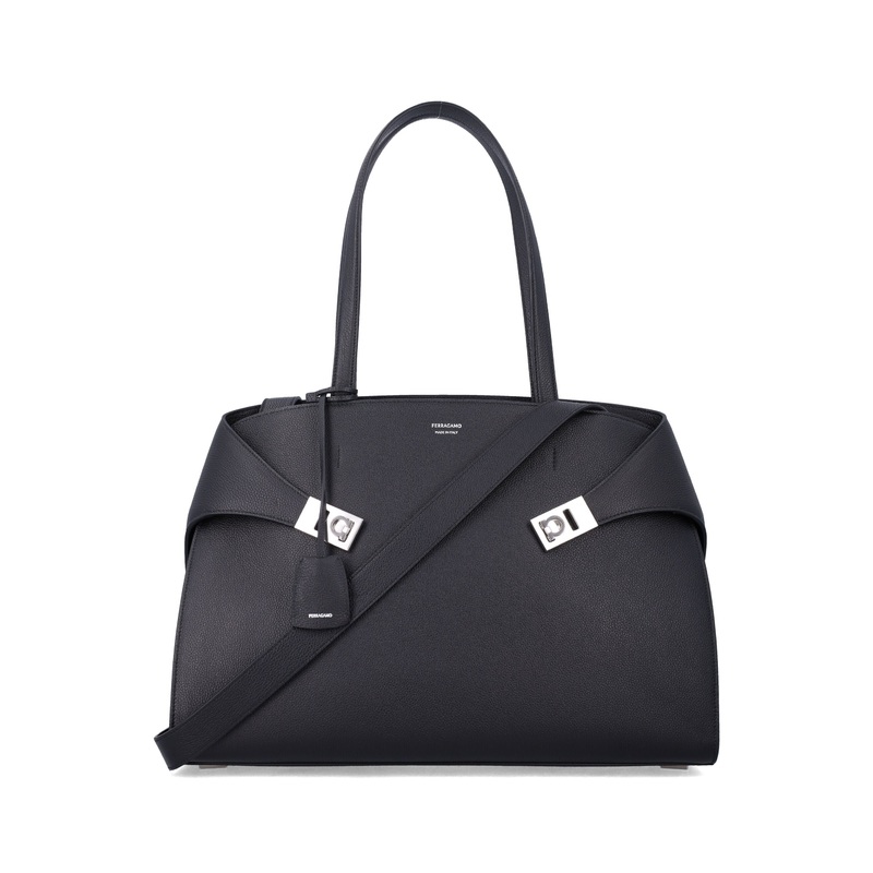 FERRAGAMO HUG LEATHER SHOULDER BAG