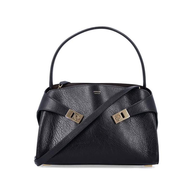 FERRAGAMO HUG SOFT BICOLOR SHOULDER BAG IN CALFSKIN