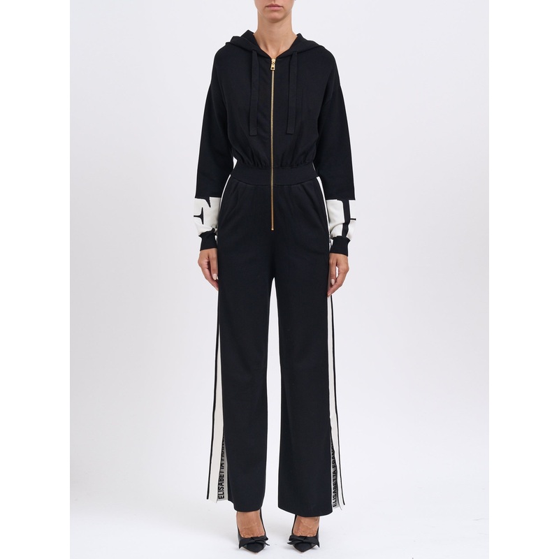 VISCOSE OVERALL WITH BANDS|BLACK|40|42