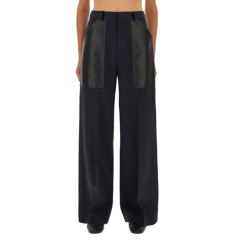 WOOL AND COTTON PANTS|BLUE|38|42|44|40