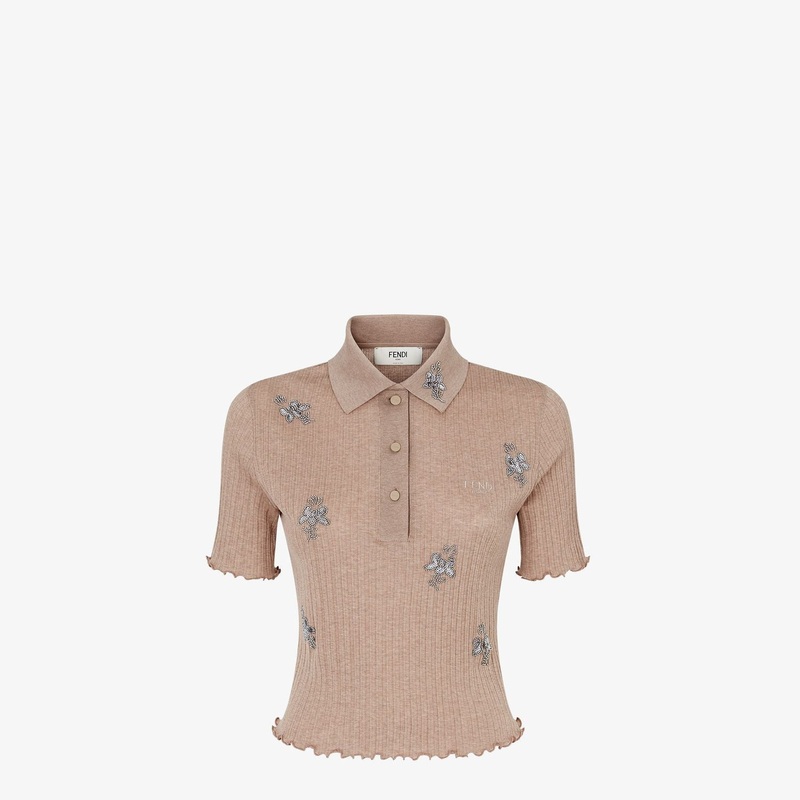 BISCUIT COTTON POLO SHIRT|CAMEL|XS|S